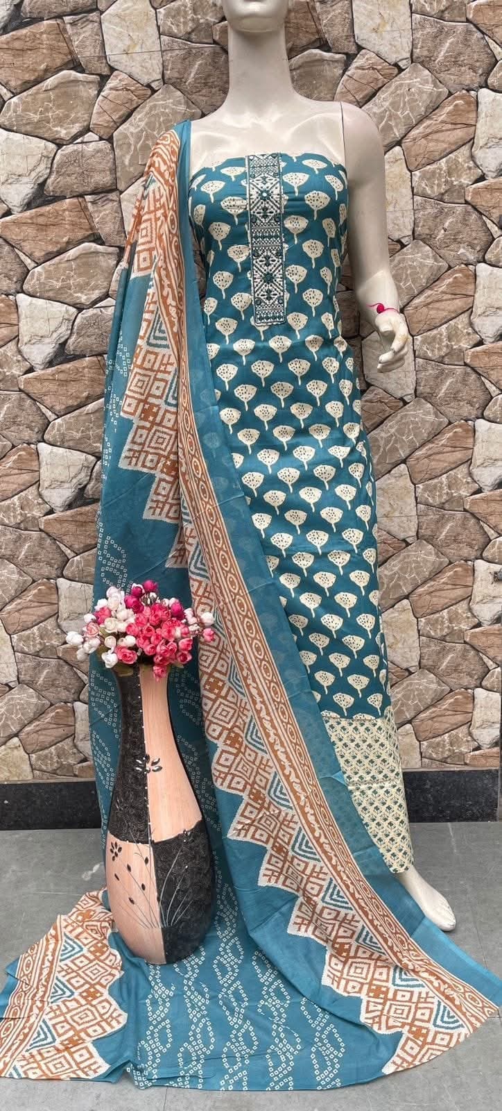 Women's Unstitched Kurta Pant Dupatta Fabric Set | Premium Quality Dress Material for Ladies | Soft & Comfortable Fabric (Unstitched)